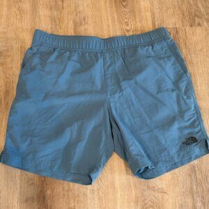 The North Face Men's Large Drawstring Blue Lined Swim Trunk Quick Dry Shorts